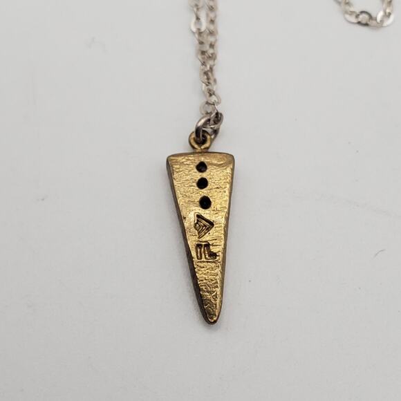 SILPADA Sterling Silver Brass Cubic Zirconia ON POINT Necklace Adj Length - Picture 3 of 6